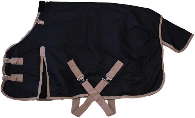 AJ Tack 1200D Waterproof Winter Pony Blanket - 300g Heavyweight Turnout with Fleece Collar, Shoulder Gussets & Tail Flap - Turquoise 58"