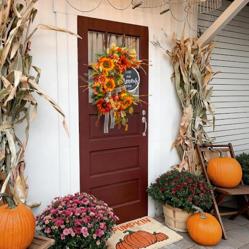 Fall Wreaths for Front Door 24 Inch Outside