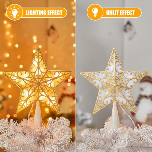 Christmas Tree Topper Star Lighted Plug in Christmas Tree Star Topper