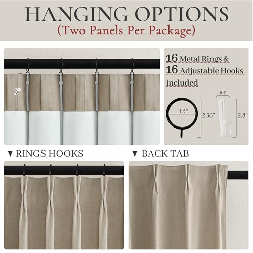 GreyBeige 120 Inch Extra Long Curtains for Living Room 2 Panels Set (2 Count)