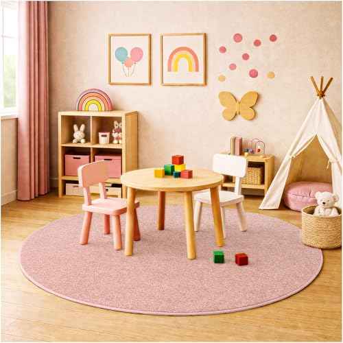 Soft & Colorful 3' Round Kids Classroom Area Rug