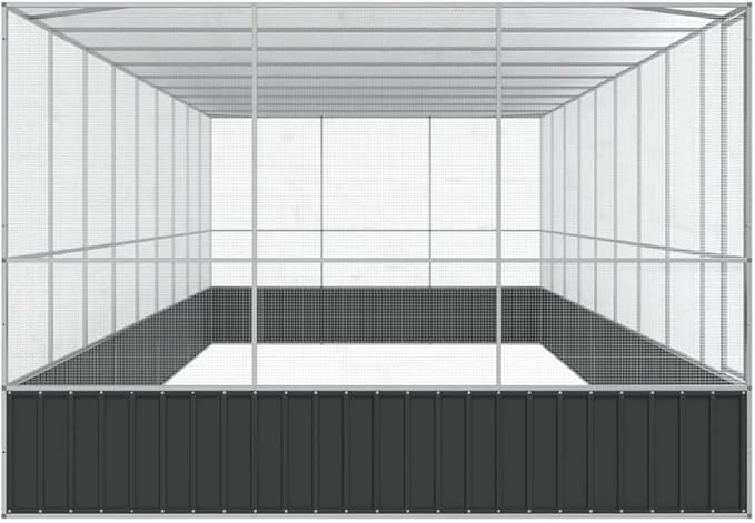 Steel Aviary with Extension, Large Flight King Bird Cage for Cockatiels African Grey Quaker Amazon Sun Parakeets Green Cheek Conures Pigeons Parrot Bird Cage, 366.9"x120.9"x83.5",-87