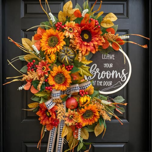 Fall Wreaths for Front Door 24 Inch Outside