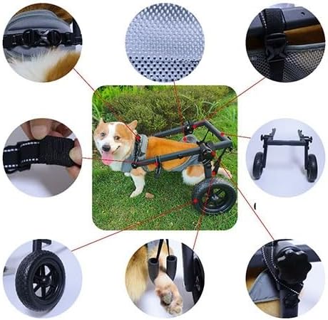 Pet Trolley Adjustable Hind Leg Disabled Dog Mobility Aid Light Rehabilitation Legs Wheelchair Walk Tools(Large)