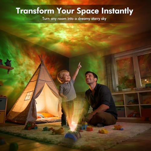 Dual Lens Galaxy Star Aurora Projector Night Light for Bedroom