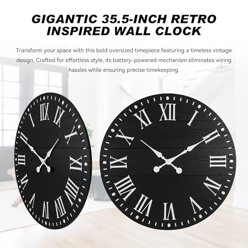 35.5" Large Wall Clock