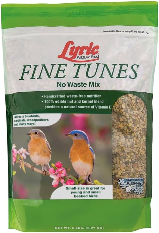 Lyric Fine Tunes Wild Bird Seed, No Waste Bird Food Mix, 5 lb. Bag. See the attached screenshot and the variated size for a consistent and positive customer experience.