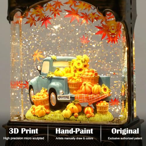 Fall Snow Globe Lantern Pumpkin Truck Fall Decorations for Home