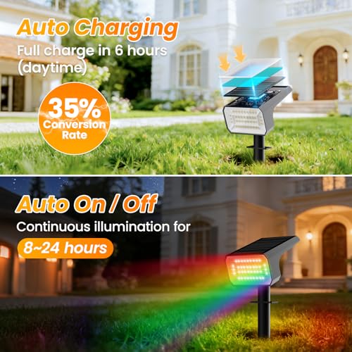 Color Changing Solar Spot Lights Outdoor 4 Pack (4 Count)