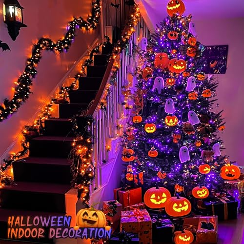200 LED Orange Purple Halloween Lights for Halloween Decor (66 Foot)