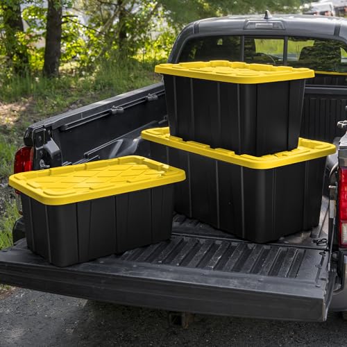 Industrial Storage Tote with Lids for Garage (6 Count)