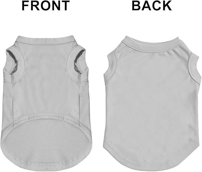 Customized Dog Shirt Custom Pet Clothes T Shirts for Small to Large Dogs Design Image Logo Text Outfits for Puppy Cat Personalized Breathable Sleeveless Pullover Gray, XL