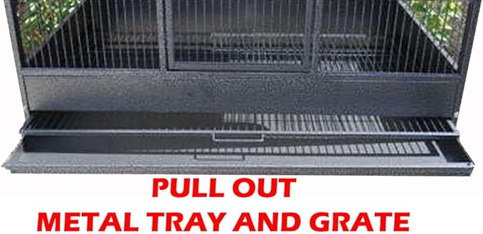 Extra Large Heavy Duty Three Stackers Breeding Breeder Parrot Amazon African Grey Aviary Bird Flight Cage Side Doors with Rolling Wheels 36" L x 24" W x 79" H