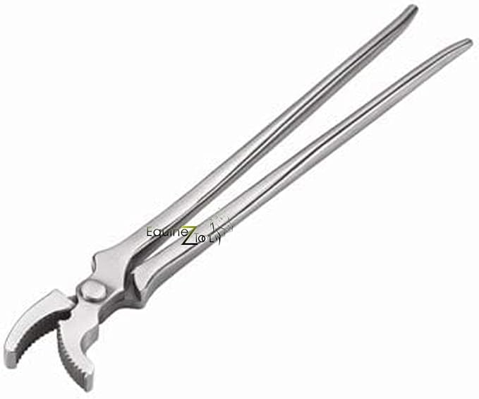Hoof Curved Jaw Clincher–Professional Farrier Tool for Hoof Nail Removal,Clipping,Trimming, Vanadium Steel Plier,Durable Hoof Care Tool,Precision Grip for Horseshoeing &Hoof Maintenance