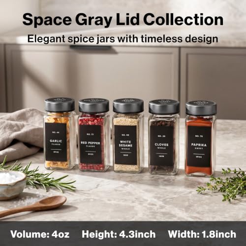 Glass Spice Jars with Label (24 Count)