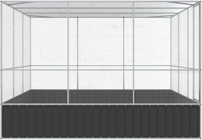 Large Bird Aviary, Outdoor Galvanized Steel Bird Cage, Galvanized Steel Outdoor Bird Aviary, Mesh Fence Bird House for Parrot, Parakeet, Dove, Cockatiel, 122.4"x120.9"x83.5"