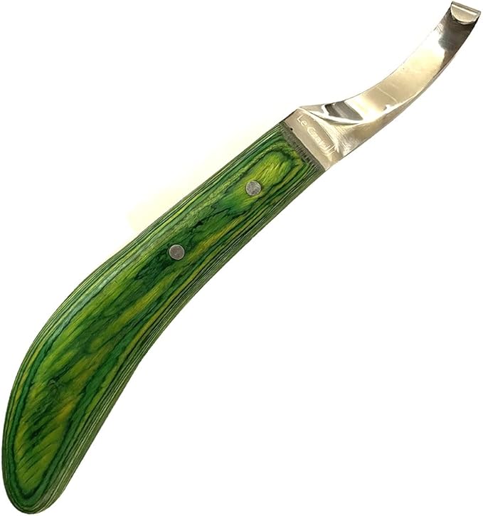 LeCzar Precision Farrier Tools Super Sharp Hoof Knife | Right-Handed Knives, Hoof Knife with Wooden Handle