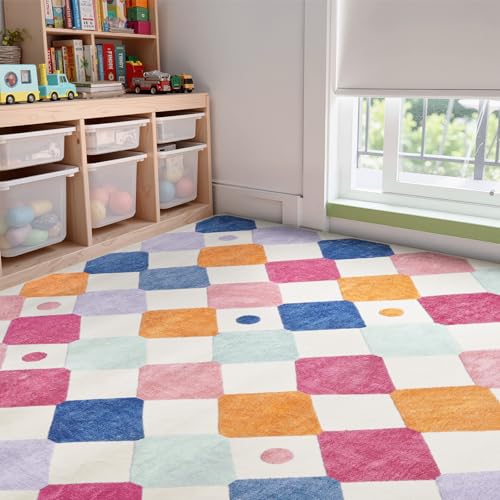6x9 Classroom Rug Washable Kids Rug Colorful Playroom Mat Berries (54 Sq Ft)