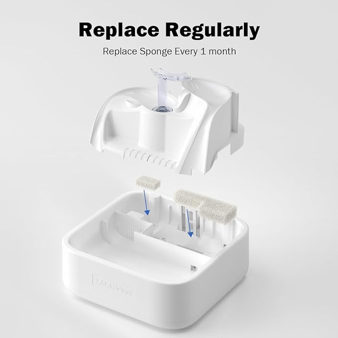 Filter Replacement Kit Compatible with RealFountain 6-Pack (6-Month Supply), Sponge Filter Set for Smart Cat Water Fountain Pet Water Dispenser Bowel Filter Foam with Cleaning Brush