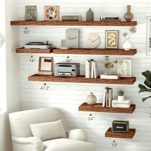 55x12 Floating Shelves 12 Inches Deep (2 Count)