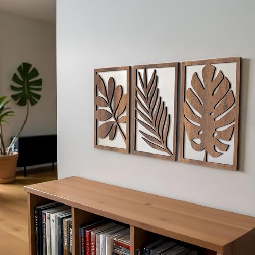 Modern Wooden Wall Sculptures (3 Count)