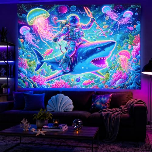 Blacklight Tapestry Galaxy Party Wall Decor 78 x 59 Inch