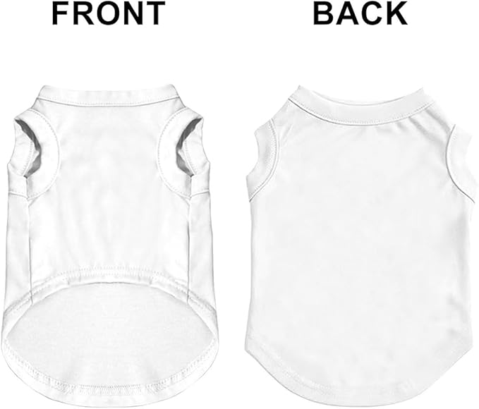 Custom Dog Shirt Pet Clothes Breathable Shirts for Small to Large Dogs Customized Name Logo Photo Puppy Outfits Personalized Sleeveless Vest Pets Apparel White, 4XL