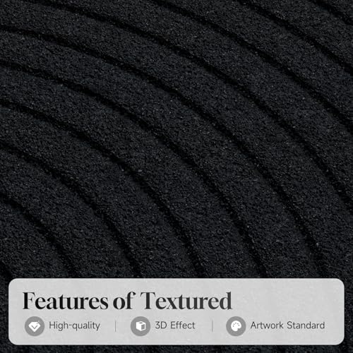 Framed 3D Textured Black and White Abstract Wall Art