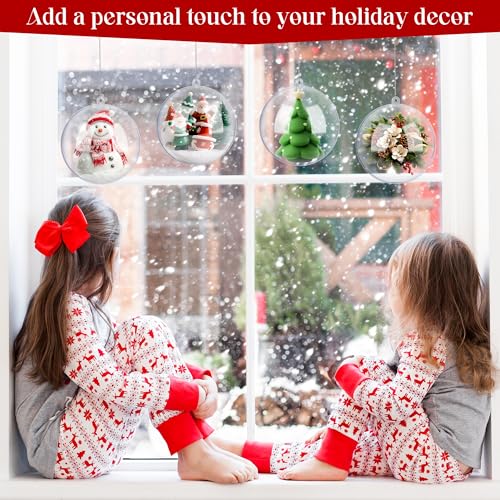 12 Pieces 6.3 Inch Christmas Clear Plastic Fillable Ball Ornaments (50 Count)