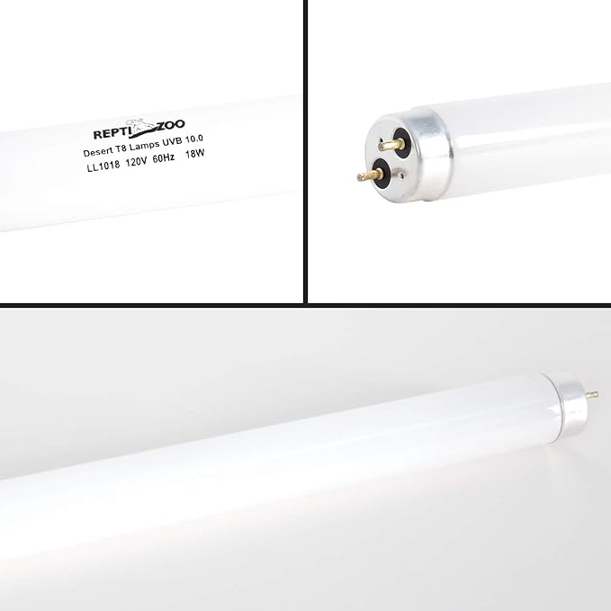 REPTI ZOO Reptile 18W 10.0 UVB Fluorescent Bulb Lamp Desert T8 Bulb 24 Inches