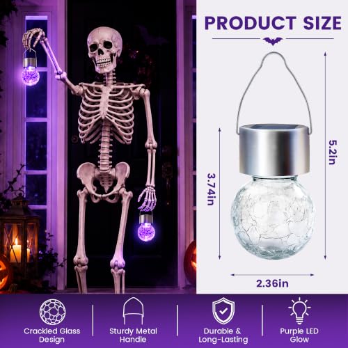Solar Hanging Lights Outside Halloween Decoration Lanterns 8 PC (8 Count)