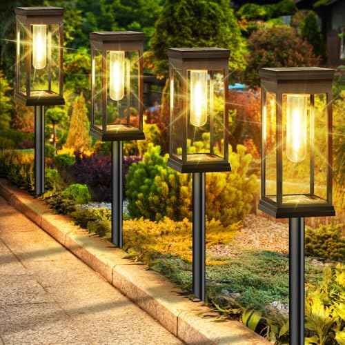 4 Pack Solar Pathway Lights Outdoor (4 Count)