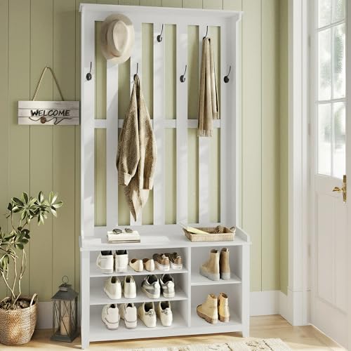 Hall Tree with Bench and Shoe Storage