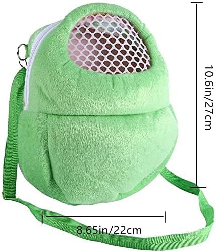 Litewoo Guinea pig Carrier Portable Travel Bag, Warm and Breathable Outdoor Portable Tote Bag for Rat Hedgehog Chinchilla Sugar Glider Hamster Squirrel Small Animal (Green)