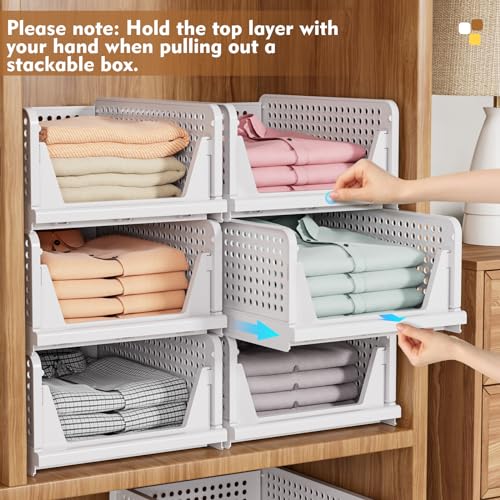 5 Pack Stackable Closet Organizer Box (5 Count)
