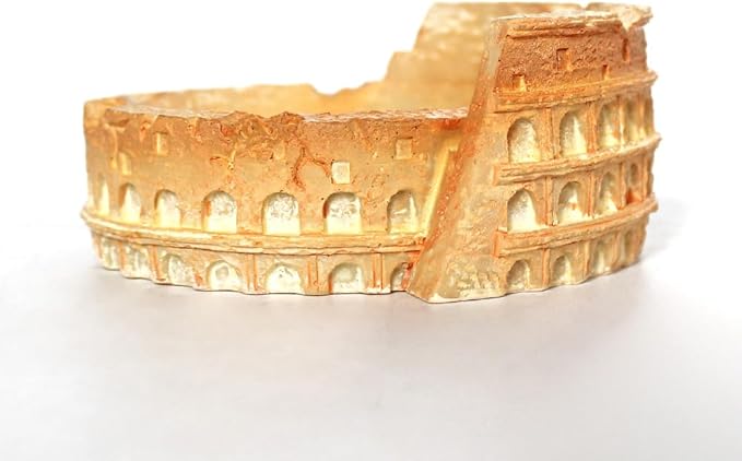 Food/Water Dish for Reptiles, Amphibians and Other Little Critters Water/Food Bowl, Made from Premium Resin (Colosseum (Orange Brown))