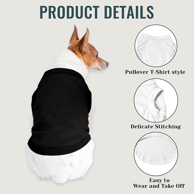 Custom Dog Clothes Shirts for Small Large Dogs Breathable Pet Shirt Customized Image Text Sleeveless Tank Tops for Puppy Cats Customize Pets Apparel Gifts, Black, XL