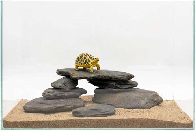 Aquarium Stone Stream Turtle Platform Natural Slate 3-7 inches Fish Tank Rock for Aquarium Decoration and Shrimp Tanks and Amphibian & Reptile Terrariums-5lb