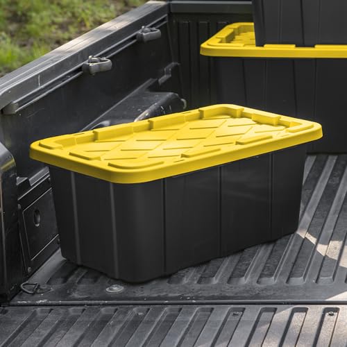 Industrial Storage Tote with Lids for Garage (6 Count)