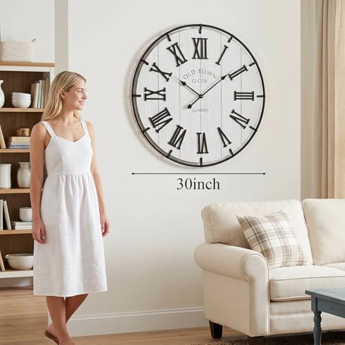 Large 30 Inch Farmhouse Wall Clock