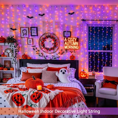 200 LED USB Plug in Orange and Purple Halloween Lights (6.5 Foot)