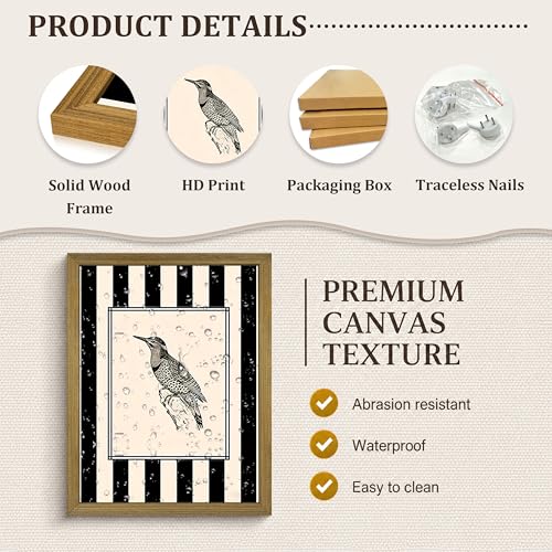Framed Bird Canvas Wall Art Picture