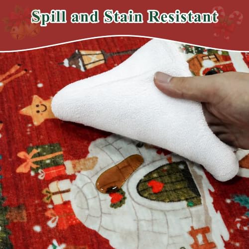 Washable Christmas Rug Runner 3x4