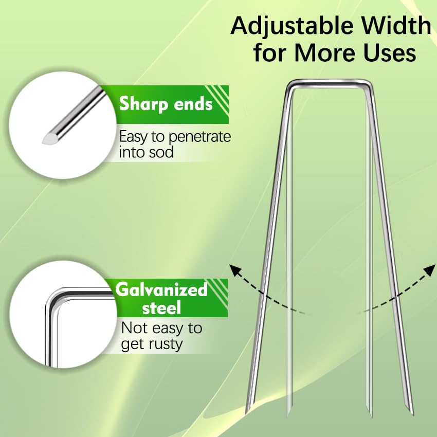 150 Pack Landscape Staples 4 Inch 12 Gauge Garden Stakes (150 Count)