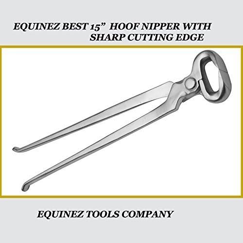 Horse Farrier Tool Kit – 9 Piece Complete Hoof Care Set with Hoof Nippers, Hoof Knife, Rasp, Clincher, Puller, Hammer & Grooming Tools – Professional Equine Hoof Trimming & Shoeing Kit for Farriers