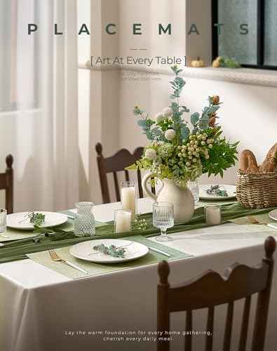 Gradient Green Woven Placemats Set of 4 (3.2 Count)