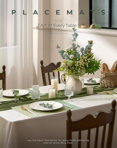 Gradient Green Woven Placemats Set of 12 (2.7 Count)