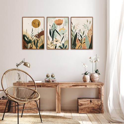 Neutral Floral Wall Art Set of 3