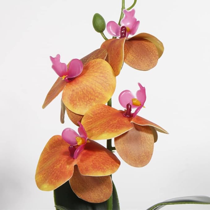 Artificial Orchids Plants, Reptile Terrarium Decor, Bearded Dragon Tank Accessories fit Crested Gecko Leopard Lizard Chameleon Tarantula Snake Frog - Yellow