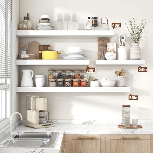 Floating Shelves 55.1" W x 10.3" D White Set of 1